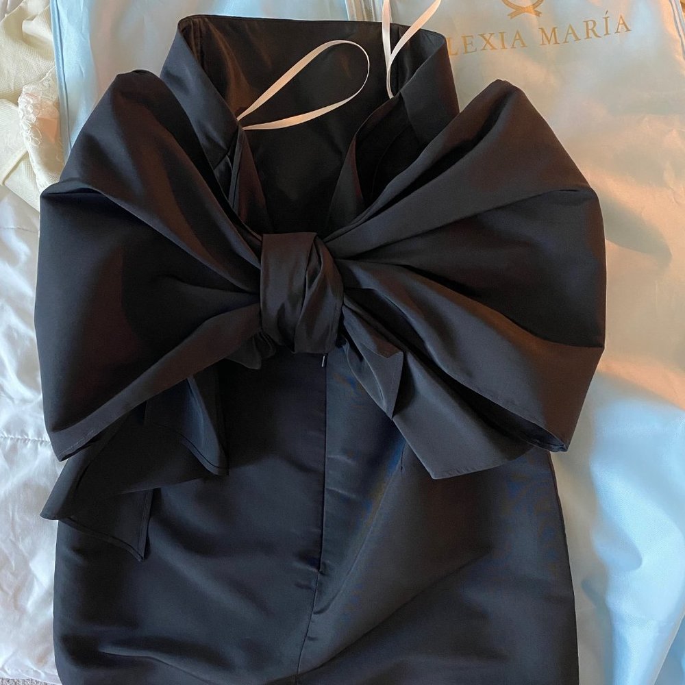 Alexia Maria Helena Back Bow Mini Dress - Black